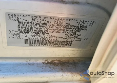 2019 Nissan Sentra S from USA, damaged, VIN 3N1AB7AP5KL610648